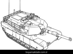 Tank boyama sayfası – boyama etkinliği, çocuk aktivitesi