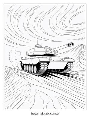 Tank boyama sayfası – boyama etkinliği, çocuk aktivitesi