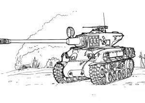 Tank boyama sayfası,  coloring page, Sherman M-51 Tank, 