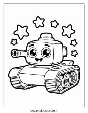 Tank boyama sayfası – okul öncesi, evde etkinlik