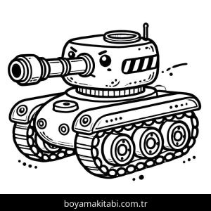 Tank boyama sayfası – kolay boyama, eğitici aktivite