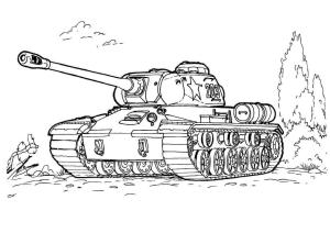 Tank boyama sayfası,  coloring page, Ağır Tank IS-2, 