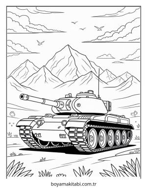 Tank boyama sayfası – el becerilerini geliştirir, boyama çalışması