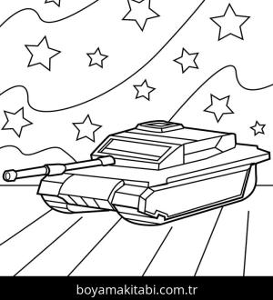 Tank boyama sayfası – eğlenceli etkinlik, el becerilerini geliştirir