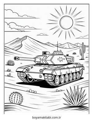 Tank boyama sayfası – yaratıcılığı geliştirir, keyifli zaman