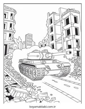 Tank boyama sayfası – ücretsiz yazdır, boyama etkinliği
