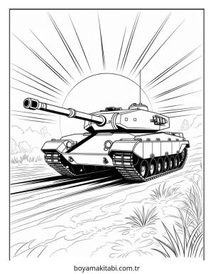 Tank boyama sayfası – PDF indir, sevimli karakter