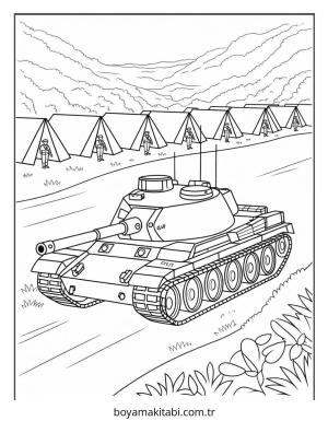 Tank boyama sayfası – eğitici aktivite, yaratıcılık