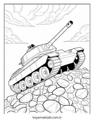 Tank boyama sayfası – boyama çalışması, yaratıcılığı geliştirir