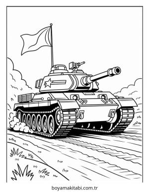 Tank boyama sayfası – el becerilerini geliştirir, boyama çalışması
