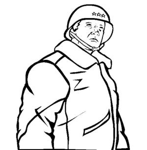 Tarihi Figürler boyama sayfası,  coloring page, George S Patton, 