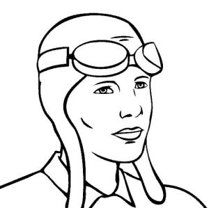 Tarihi Figürler boyama sayfası,  coloring page, Amelia-Earhart, 