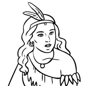 Tarihi Figürler boyama sayfası,  coloring page, Pocahontas, 