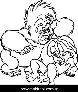Tarzan boyama sayfası – ücretsiz yazdır, boyama etkinliği