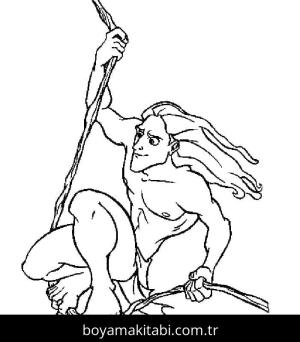 Tarzan boyama sayfası – boyama çalışması, yaratıcılığı geliştirir