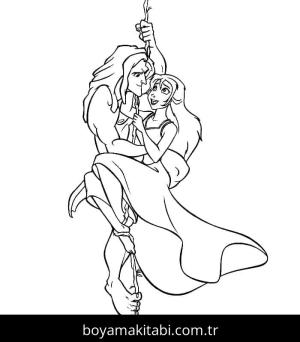 Tarzan boyama sayfası – çocuklar için, çizgi film temalı