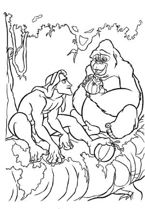 Tarzan boyama sayfası,  coloring page, Tarzan ve Kala, 