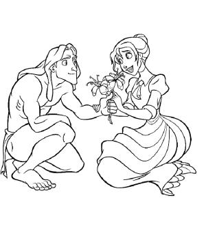 Tarzan boyama sayfası,  coloring page, Tarzan ve Jane 1, 