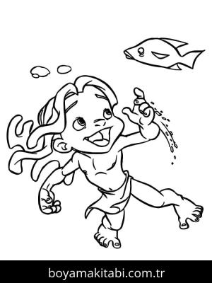 Tarzan boyama sayfası – yaratıcılığı geliştirir, keyifli zaman