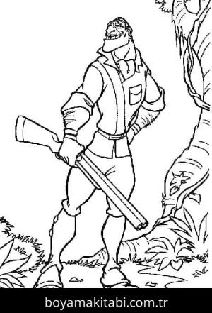 Tarzan boyama sayfası – evde etkinlik, ücretsiz yazdır
