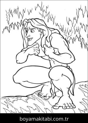 Tarzan boyama sayfası – keyifli zaman, renkli çizimler