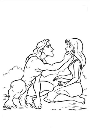 Tarzan boyama sayfası,  coloring page, Tarzan ve Jane 5, 