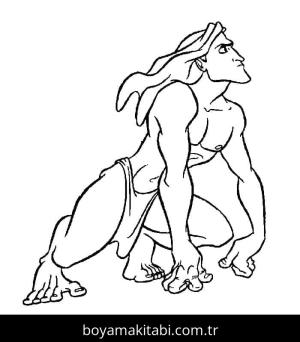 Tarzan boyama sayfası – keyifli zaman, renkli çizimler