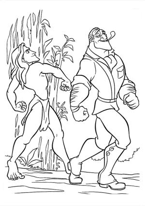 Tarzan boyama sayfası,  coloring page, Tarzan ve Clayton, 