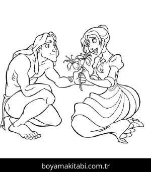 Tarzan boyama sayfası – renkli çizimler, okul öncesi