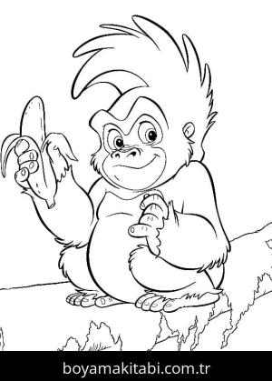 Tarzan boyama sayfası – boyama etkinliği, çocuk aktivitesi