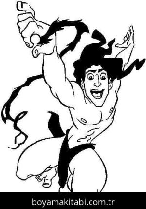 Tarzan boyama sayfası – kolay boyama, eğitici aktivite