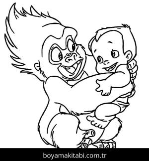 Tarzan boyama sayfası – yaratıcılığı geliştirir, keyifli zaman