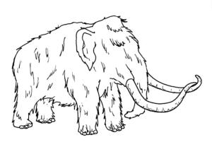 Taş Devri boyama sayfası,  coloring page, Yaşlı Mamut, 