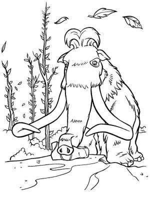 Taş Devri boyama sayfası,  coloring page, Mamut Genial, 