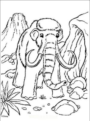 Taş Devri boyama sayfası,  coloring page, Mamut Yürüyüş, 