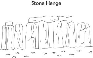 Taş boyama sayfası,  coloring page, Stonehenge, 