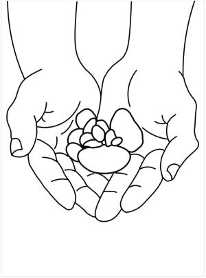 Taş boyama sayfası,  coloring page, Küçük Taşlarla Eller, 