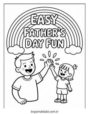 Tatil boyama sayfası – PDF indir, sevimli karakter