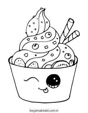 Tatlı boyama sayfası – basit çizim, kolay boyama
