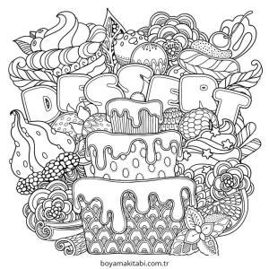 Tatlı boyama sayfası – okul öncesi, evde etkinlik