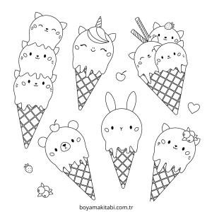 Tatlı boyama sayfası – çizgi film temalı, basit çizim