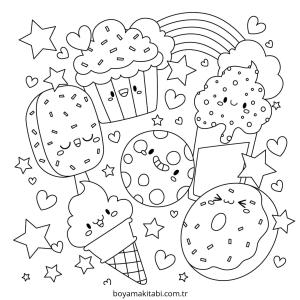 Tatlı boyama sayfası – eğitici aktivite, yaratıcılık
