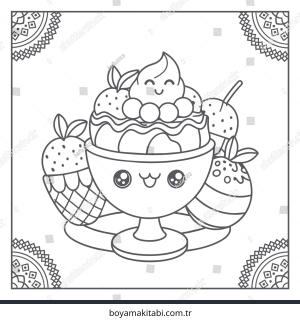 Tatlı boyama sayfası – el becerilerini geliştirir, boyama çalışması