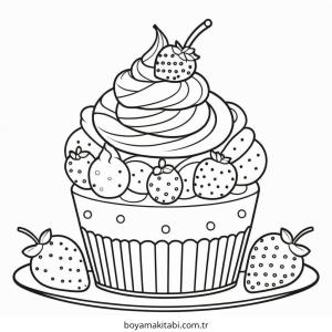 Tatlı boyama sayfası – okul öncesi, evde etkinlik
