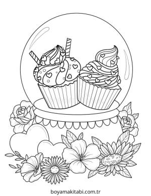 Tatlı boyama sayfası – sanatsal çalışma, çocuklar için