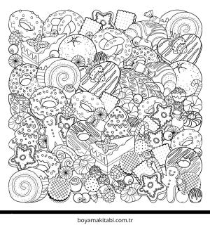 Tatlı boyama sayfası – el becerilerini geliştirir, boyama çalışması