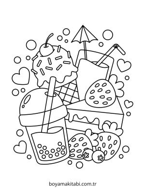 Tatlı boyama sayfası – evde etkinlik, ücretsiz yazdır