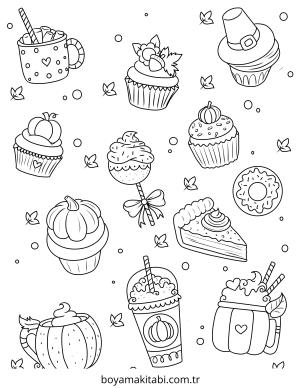 Tatlı boyama sayfası – boyama çalışması, yaratıcılığı geliştirir