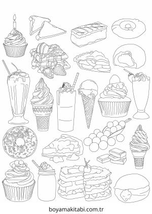 Tatlı boyama sayfası – çocuklar için, çizgi film temalı