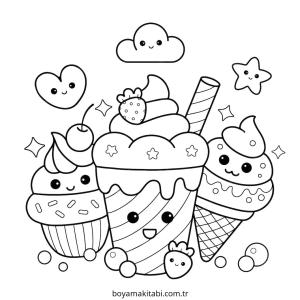Tatlı boyama sayfası – kolay boyama, eğitici aktivite